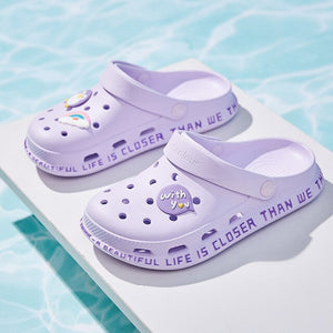 LLUUMIU clogs for women Sandals crocse red Lady Girl 2020  Summer Women Casual Jelly Shoes Sandals Hollow Out Mesh Flats Beach