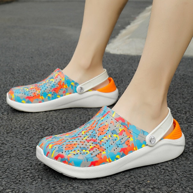 White sandals Men Crocks LiteRide Hole Shoes Crok Rubber Clogs For Women Garden Shoes Crocse Adulto Cholas Sandalias Hombre