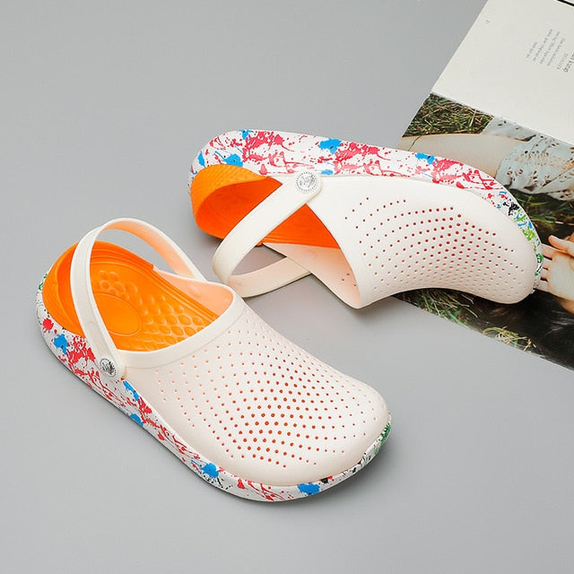 White sandals Men Crocks LiteRide Hole Shoes Crok Rubber Clogs For Women Garden Shoes Crocse Adulto Cholas Sandalias Hombre