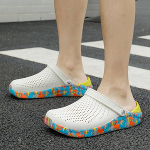 White sandals Men Crocks LiteRide Hole Shoes Crok Rubber Clogs For Women Garden Shoes Crocse Adulto Cholas Sandalias Hombre