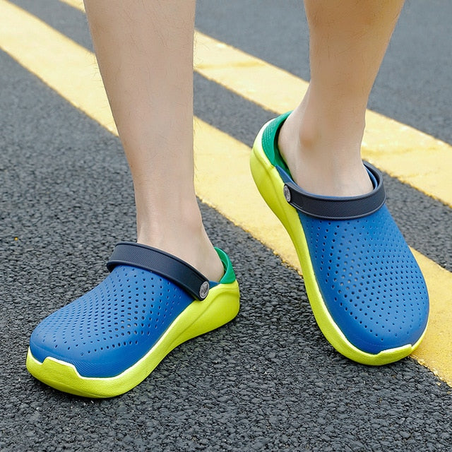 White sandals Men Crocks LiteRide Hole Shoes Crok Rubber Clogs For Women Garden Shoes Crocse Adulto Cholas Sandalias Hombre