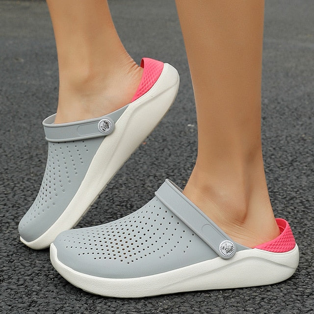 White sandals Men Crocks LiteRide Hole Shoes Crok Rubber Clogs For Women Garden Shoes Crocse Adulto Cholas Sandalias Hombre