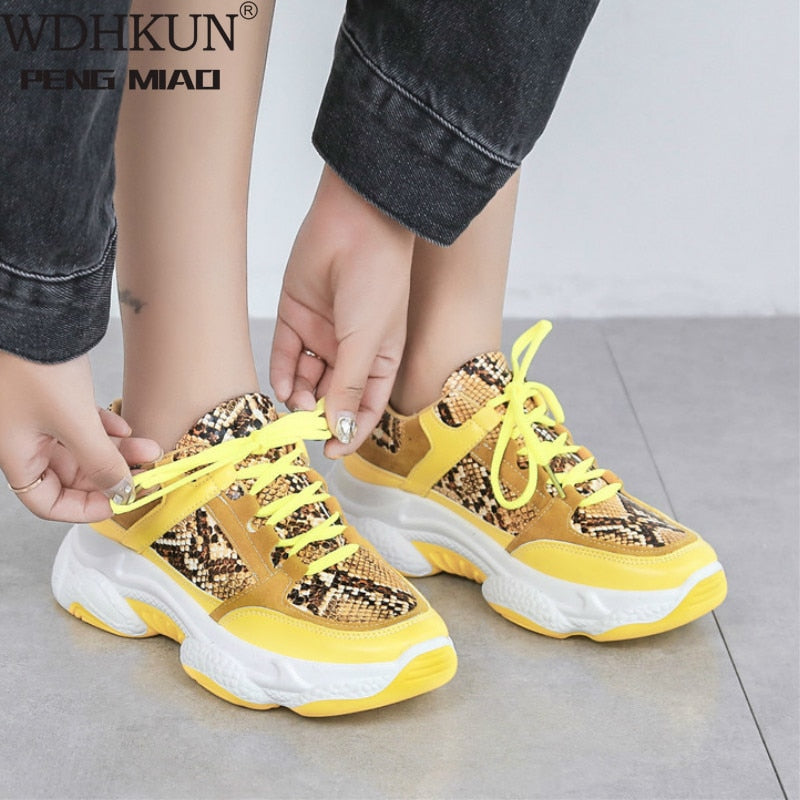 2020 New White Women Sneakers Fashion Thick Bottom Womens Platform Sneakers Casual Shoes Zapatos De Mujer Chunky Sneakers