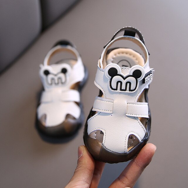 summer kids shoes brand closed toe toddler boys sandals sport pu leather baby boys beach sandals shoes