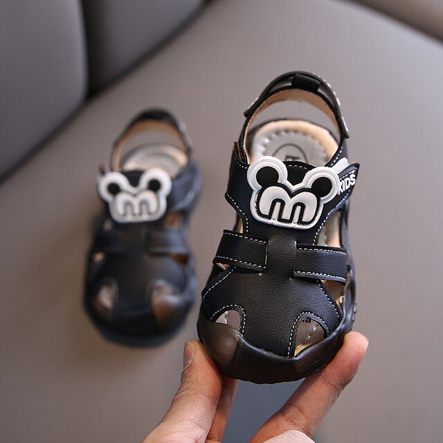 summer kids shoes brand closed toe toddler boys sandals sport pu leather baby boys beach sandals shoes