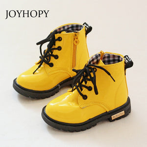 Girls Leather Boots Boys Shoes Spring Autumn PU Leather Children Boots Fashion Toddler Kids Boots Warm Winter Boots