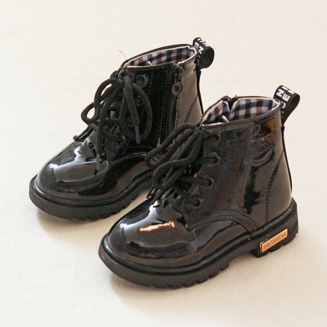 Girls Leather Boots Boys Shoes Spring Autumn PU Leather Children Boots Fashion Toddler Kids Boots Warm Winter Boots