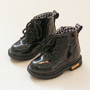 Girls Leather Boots Boys Shoes Spring Autumn PU Leather Children Boots Fashion Toddler Kids Boots Warm Winter Boots