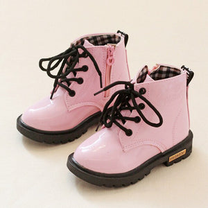 Girls Leather Boots Boys Shoes Spring Autumn PU Leather Children Boots Fashion Toddler Kids Boots Warm Winter Boots