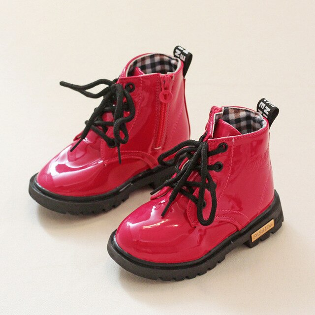 Girls Leather Boots Boys Shoes Spring Autumn PU Leather Children Boots Fashion Toddler Kids Boots Warm Winter Boots