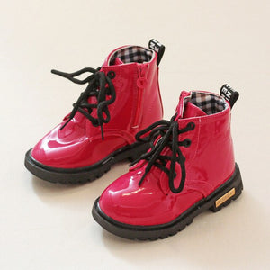 Girls Leather Boots Boys Shoes Spring Autumn PU Leather Children Boots Fashion Toddler Kids Boots Warm Winter Boots