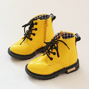 Girls Leather Boots Boys Shoes Spring Autumn PU Leather Children Boots Fashion Toddler Kids Boots Warm Winter Boots