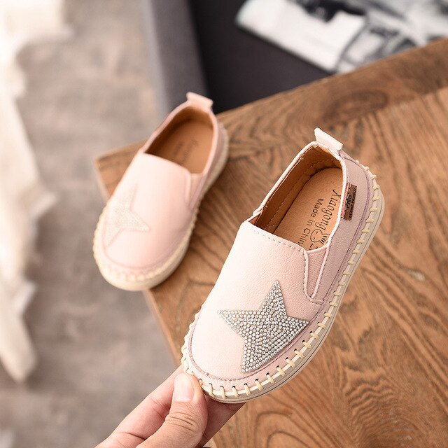 2020 New Kids Girls Fashionable Board Shoes Children's Pu Leather Loafers Toddler Girls Flats Shoes Soft Moccasins Princess