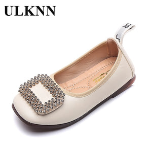 ULKNN Flats For Girls 2020 Autumn Princess Fashion Soft-Sole Shoes Kids New Western Style Flats Peas Leather Shoes Children's