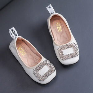 ULKNN Flats For Girls 2020 Autumn Princess Fashion Soft-Sole Shoes Kids New Western Style Flats Peas Leather Shoes Children's