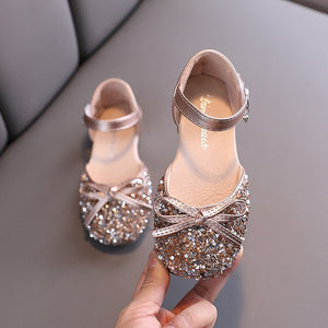 ULKNN Girls Flats Princess Shoes Children's 2020 Spring-Summer New Korean-Style Sequined Girl Bow Baby Dance Shoes