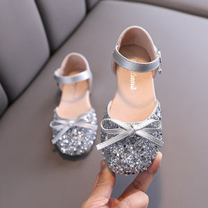 ULKNN Girls Flats Princess Shoes Children's 2020 Spring-Summer New Korean-Style Sequined Girl Bow Baby Dance Shoes
