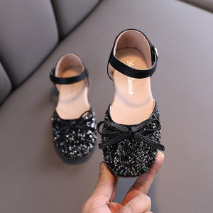 ULKNN Girls Flats Princess Shoes Children's 2020 Spring-Summer New Korean-Style Sequined Girl Bow Baby Dance Shoes