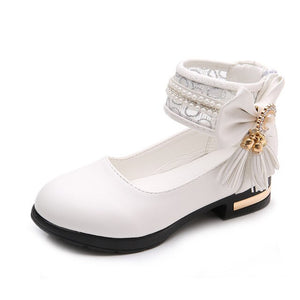 Children Girls Flats Shoes Pink Butterfly-knot Tassel Decorative Princess Party Performance Shoes New Arrival Ballet Shoes Kids