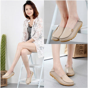 Women Flats Slip On Loafers Women Genuine Leather Shoes Female Nurse Flat Shoes Woman Moccasins Casual Zapatos Mujer Plus Size