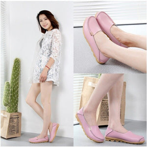 Women Flats Slip On Loafers Women Genuine Leather Shoes Female Nurse Flat Shoes Woman Moccasins Casual Zapatos Mujer Plus Size