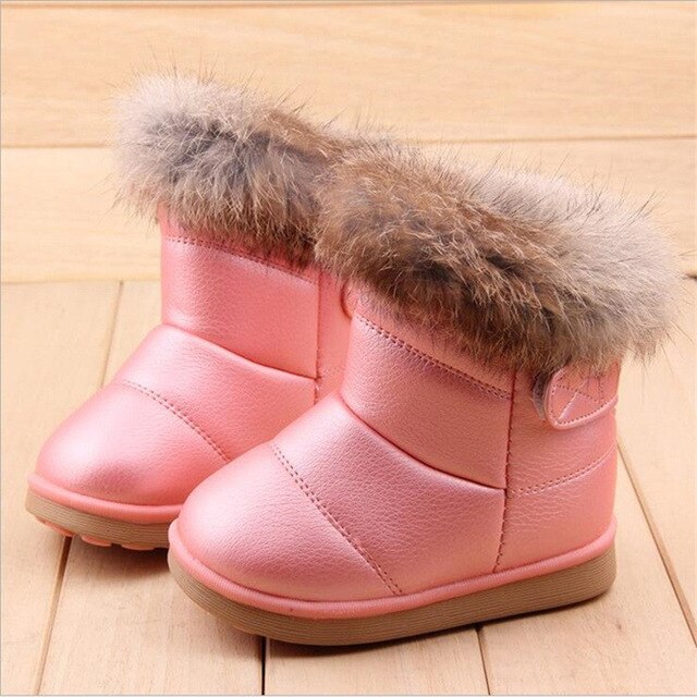 COZULMA Baby Kids Winter Boots Girls Boys Snow Boots Warm Plush Rabbit Fur Children Winter Boots for Baby Girls Baby Boys Shoes