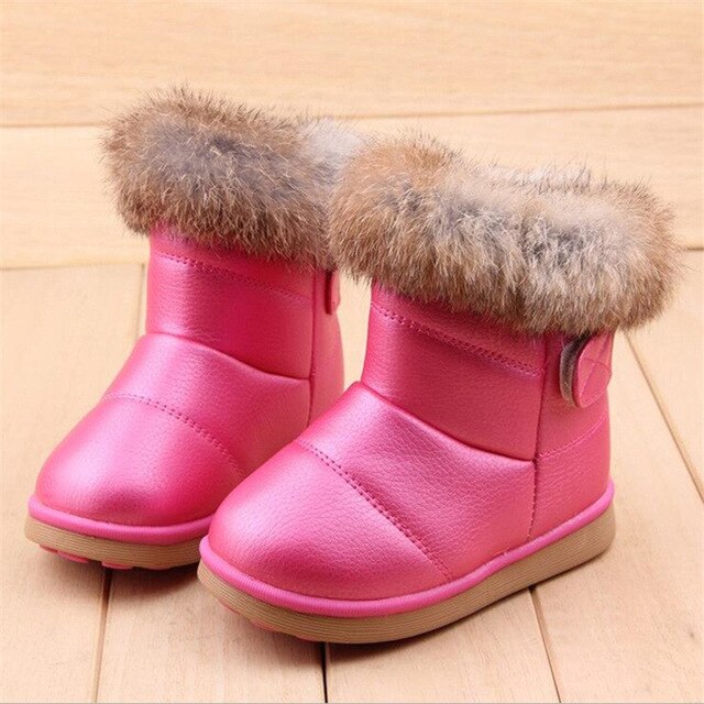 COZULMA Baby Kids Winter Boots Girls Boys Snow Boots Warm Plush Rabbit Fur Children Winter Boots for Baby Girls Baby Boys Shoes