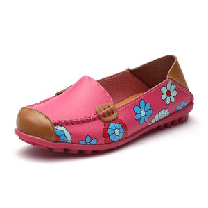 2019 Genuine Leather Shoes Women Plus Size 44 Women Flats For Nurse Ballerina Flat Shoes Slip On Loafers Casual Mocassin Femme