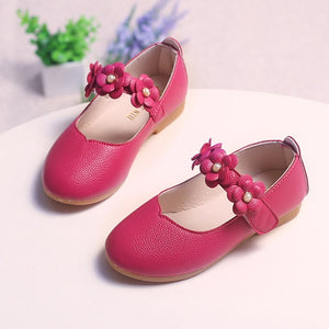 1-11 year Leather Girls Shoes Flowers Party Shoes For Baby Princess Shoes for Kids Children Flats Dress Shoe White Sandal MCH017
