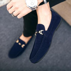2019 Summer Men Flat Shoes Casual Light Breathable Fashion Trend Slip On Driving Black Red Suede Mens Loafers Leather Shoes 46